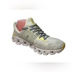 On Clouds Running Women's Cream and Yellow Athletic Shoes